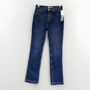 Free People We The Free Womens Jeans 26 High Rise Flare Button Fly Split Hem NWT
